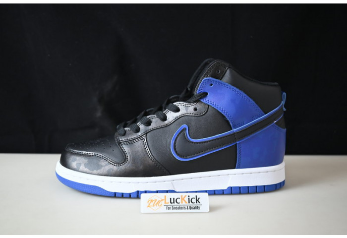 nike dunk high se camo black royal  dd3359-001