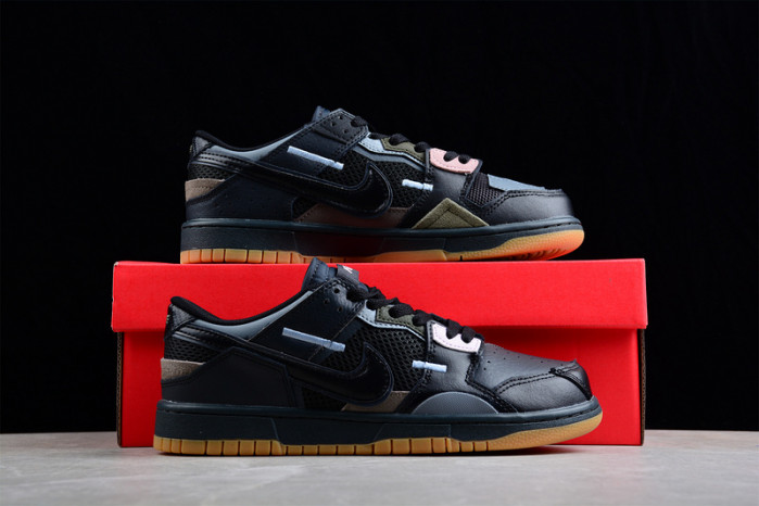 nike dunk low scrap black gum   db0500-001