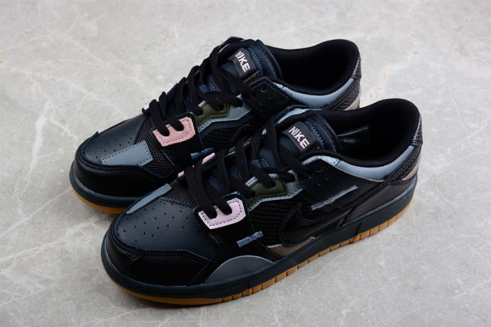 nike dunk low scrap black gum   db0500-001