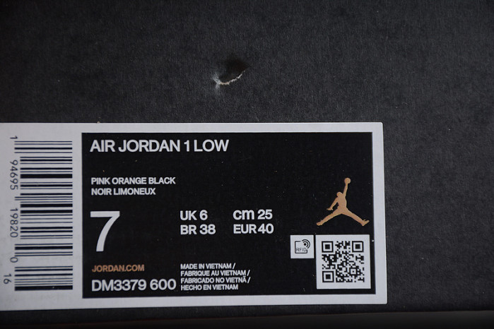 jordan 1 low orange black (w) - dm3379-600